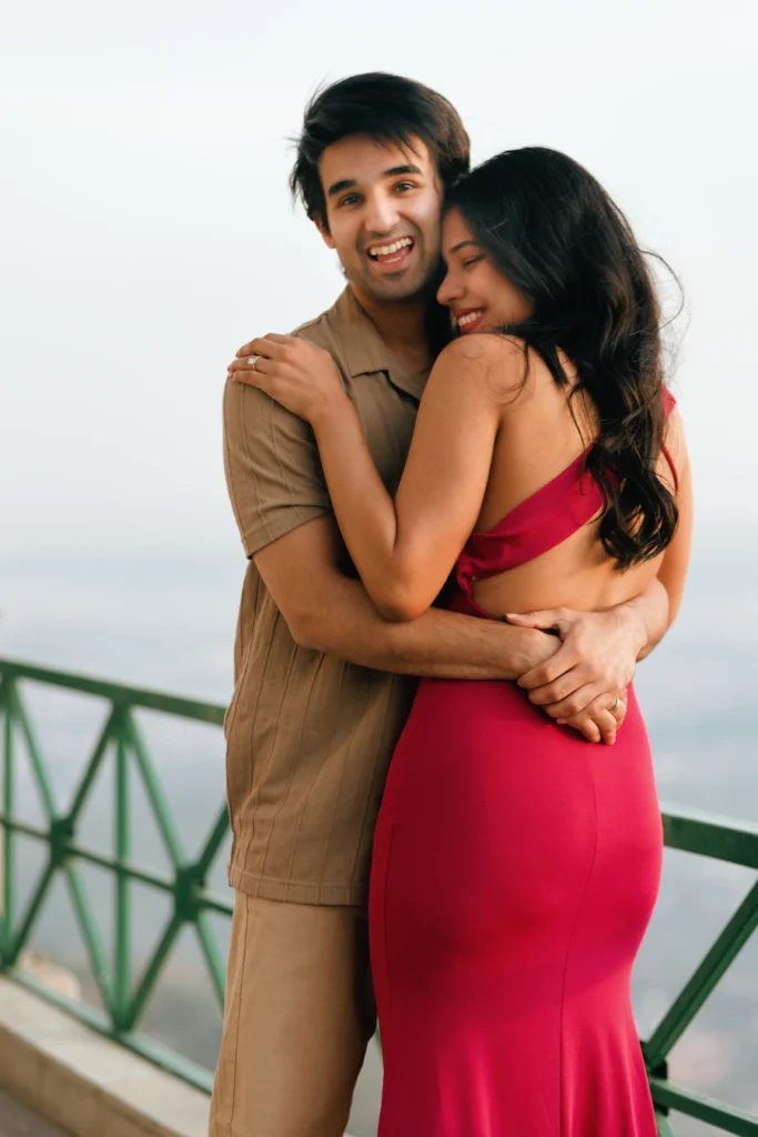 Engagement celebration captured during a luxury proposal shoot in Mussoorie