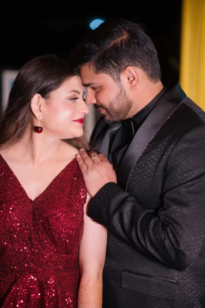 Wedding Photography capturing an intimate close-up of a couple sharing a romantic forehead touch and genuine emotions