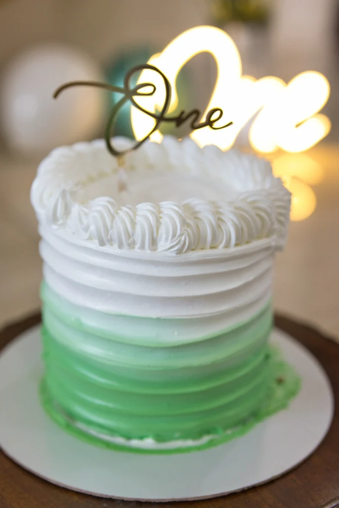 First Birthday cake photography showcasing an elegant custom cake for baby Jiyansh