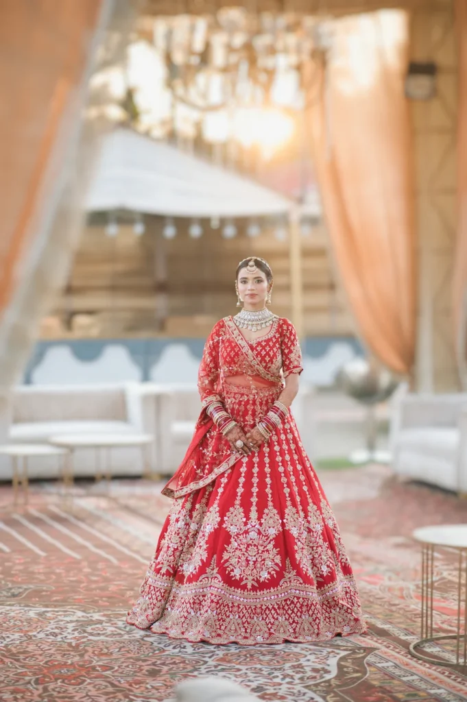 Elegant bridal portrait showcasing traditional attire, jewelry, and timeless wedding elegance.