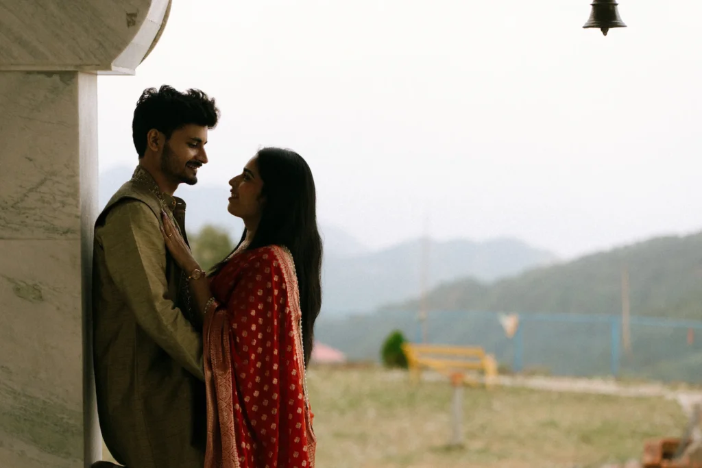 Traditional Pahadi Pre-Wedding photoshoot inspired by rural Uttarakhand traditions and mountain lifestyle