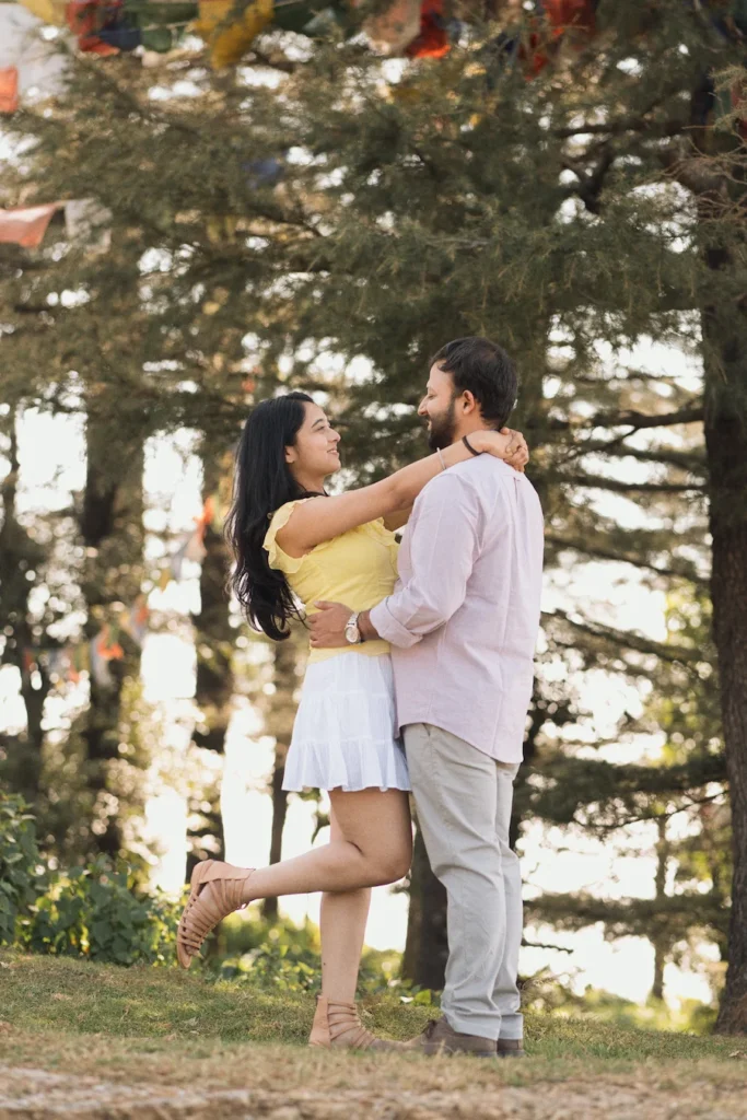 Professional Pre Wedding Photographer in Dehradun capturing genuine emotions and candid romance during a couple session.