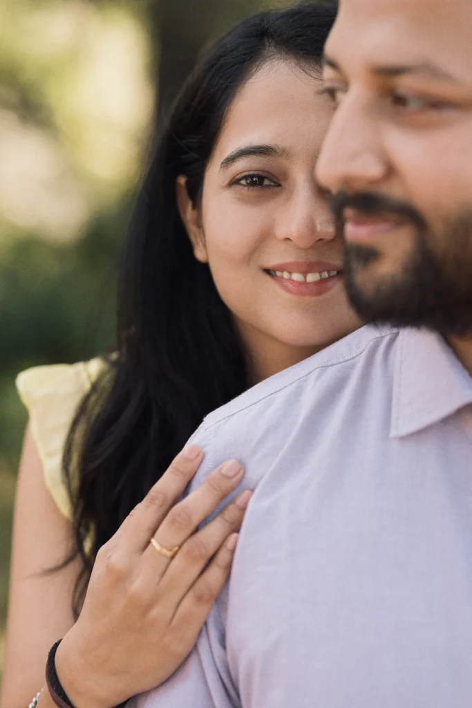 Professional Pre Wedding Photographer in Dehradun documenting an intimate couple portrait with natural expressions.