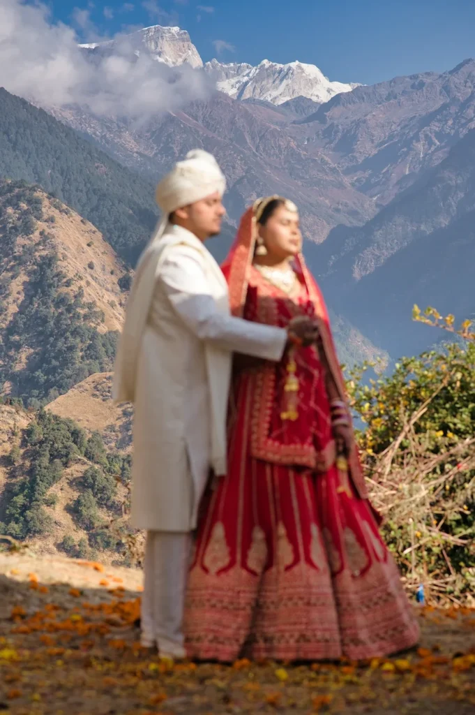 Scenic mountain backdrop highlighting the beauty of Destination Weddings in Uttarakhand
