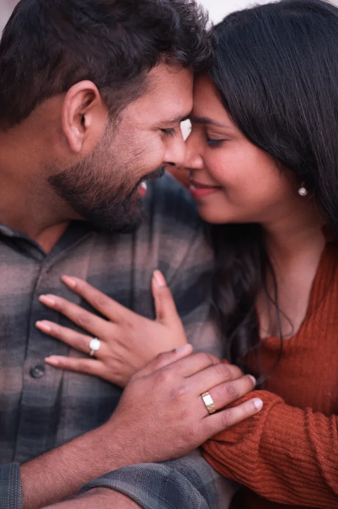 Intimate couple portrait captured during the best time for pre-wedding shoot in Dehradun