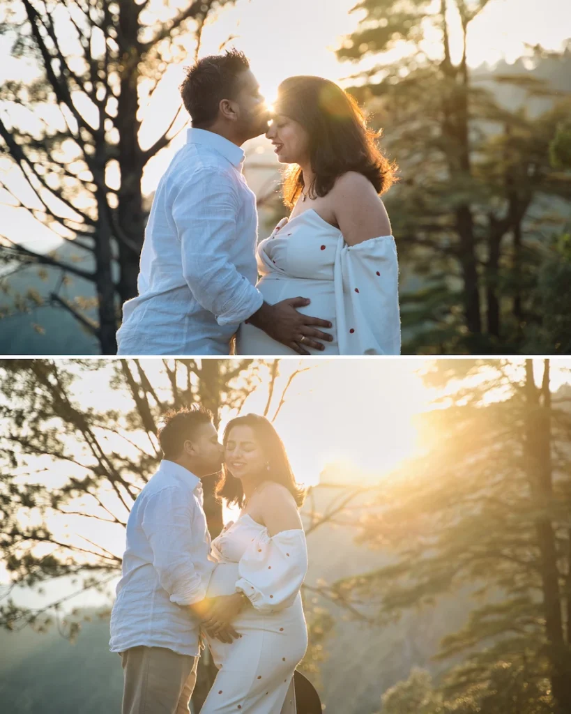 Beautiful Maternity Shoot in Dehradun captured in a serene outdoor location