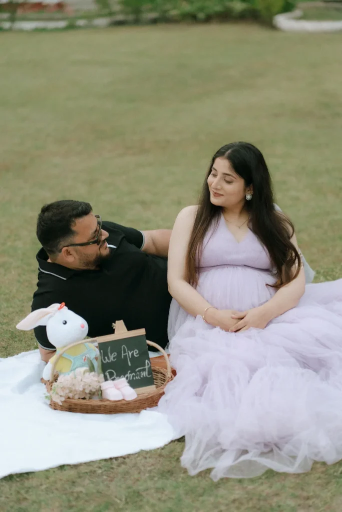 Couple celebrating parenthood with a beautiful pregnancy photoshoot