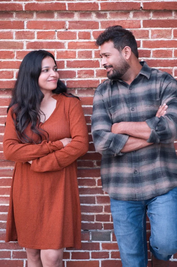 Casual pre-wedding couple portrait showcasing the best time for pre-wedding shoot in Dehradun