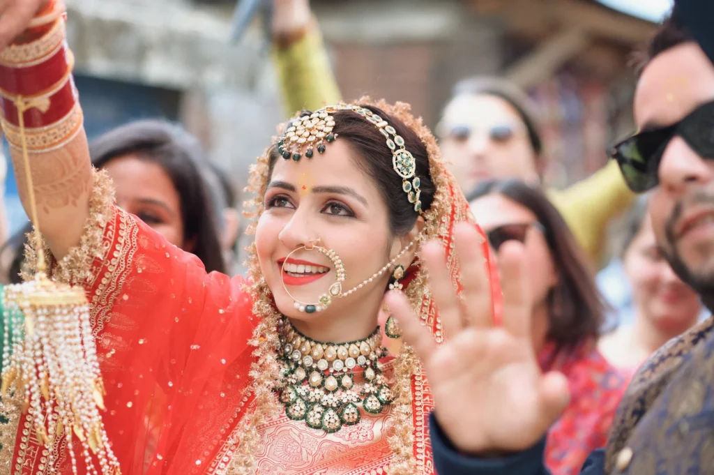 Bride celebrating a traditional wedding ceremony at one of the most beautiful Destination Wedding Locations in Uttarakhand