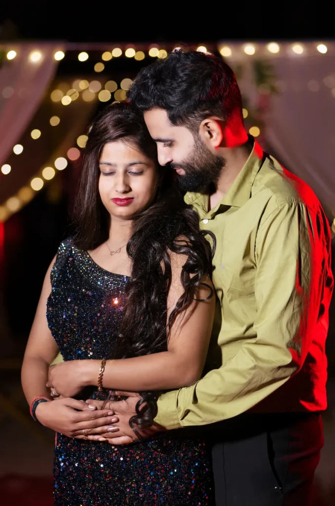 Romantic evening portrait during a Pre-Wedding Shoot in Rishikesh