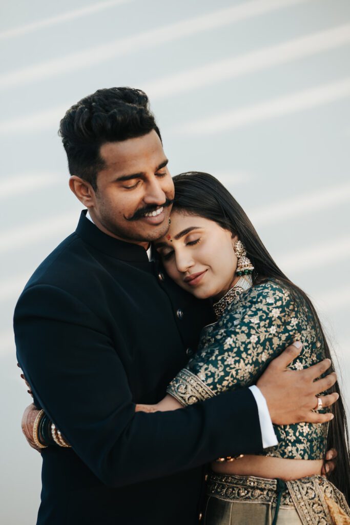 Romantic couple portrait at Hyatt Regency Dehradun, one of the finest destination wedding venues in Dehradun