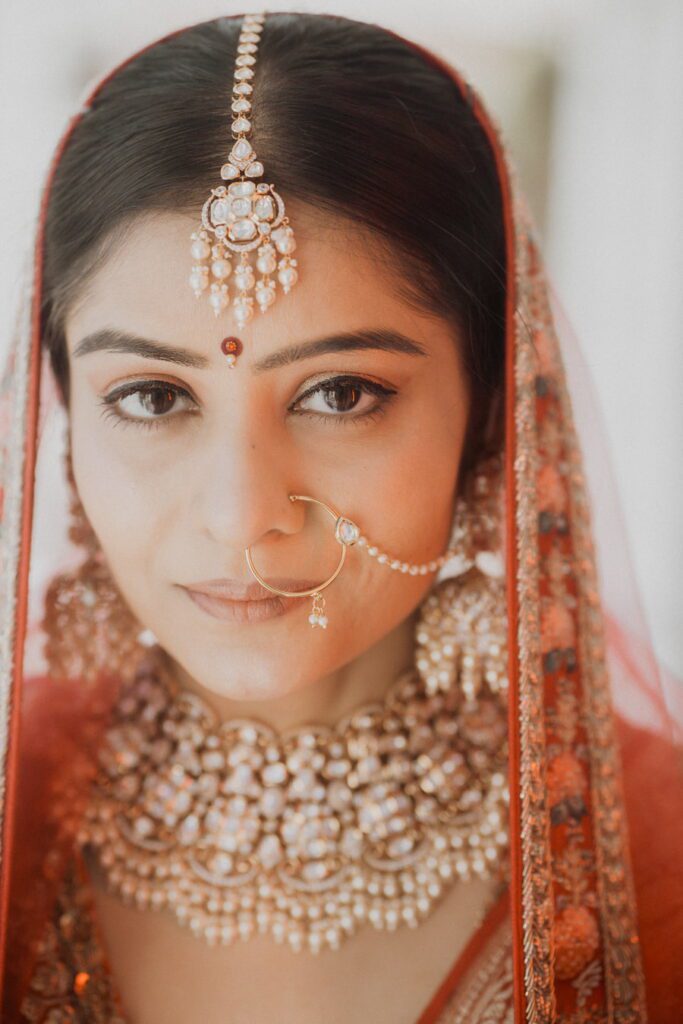 Bridal portrait captured at ITC WelcomeHotel The Savoy Mussoorie, a luxury destination wedding venue near Dehradun