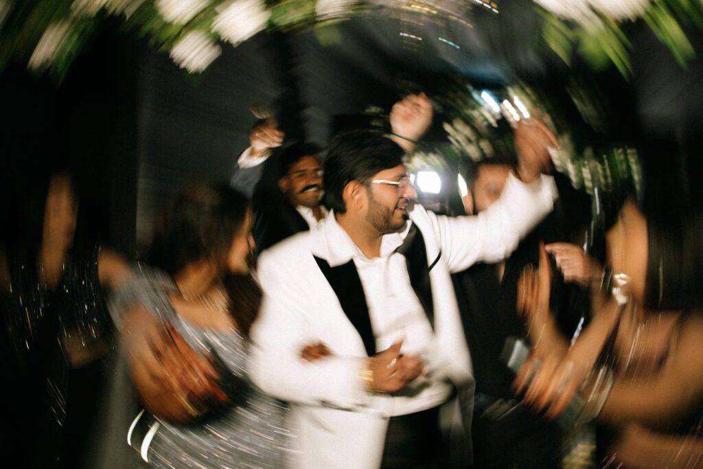 Guests enjoying a wedding party at a destination wedding venue in Dehradun