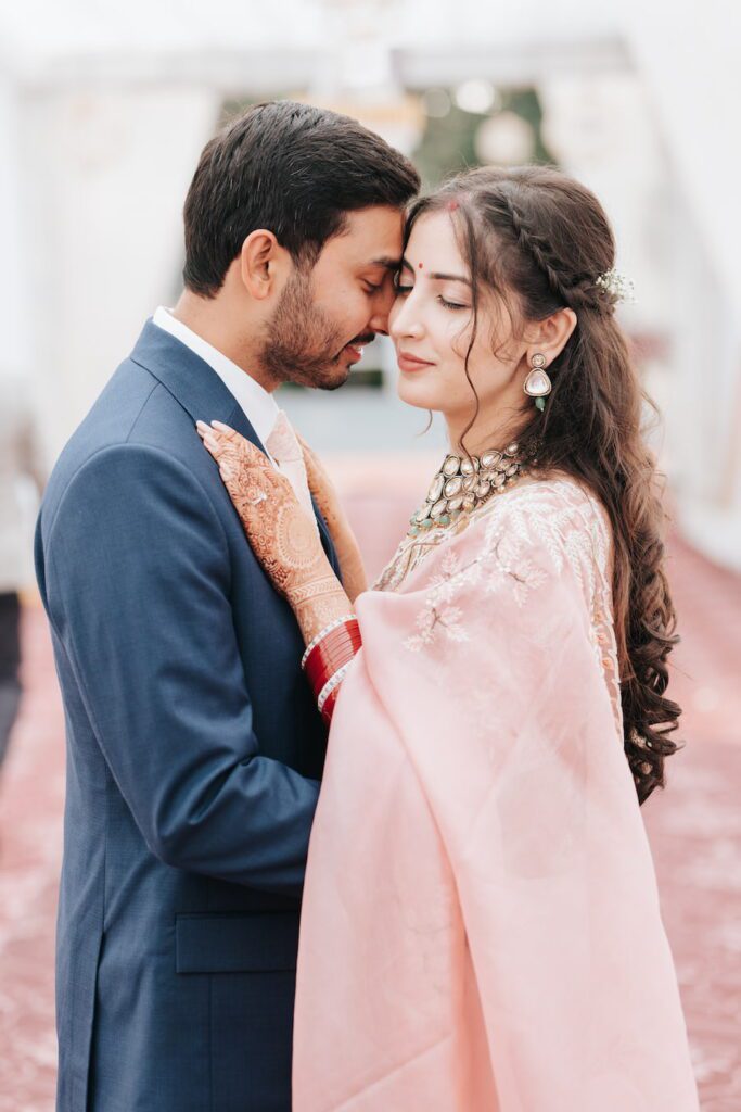 Romantic couple portrait at Shaheen Bagh Boutique Resort, one of the charming destination wedding venues in Dehradun