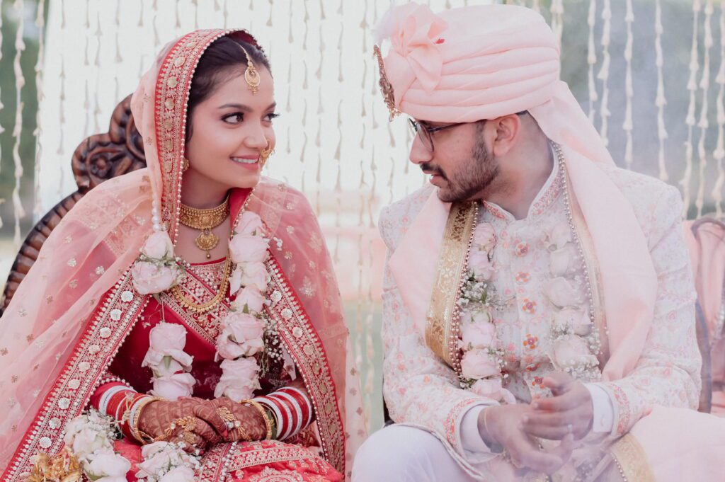 Bride and groom sharing a joyful moment at The Solitaire, one of the leading destination wedding venues in Dehradun