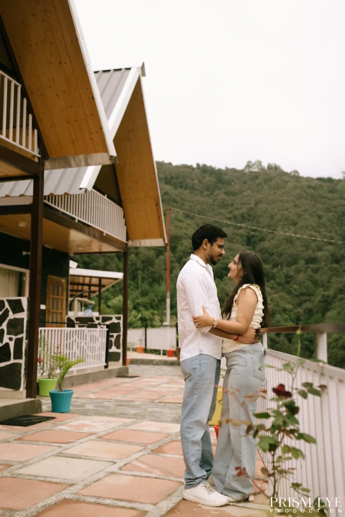Couple enjoying a romantic moment at Bann Resort in Chakrata