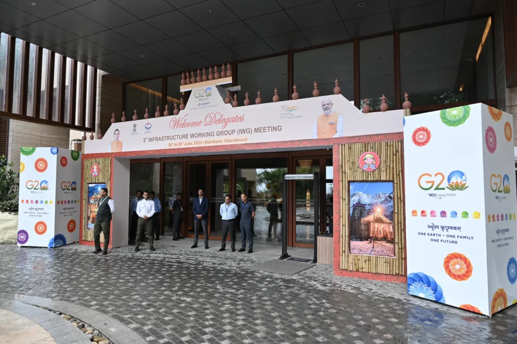 G20 Infrastructure Working Group meeting registration entrance. G20 Infrastructure Working Group meeting registration entrance in Dehradun