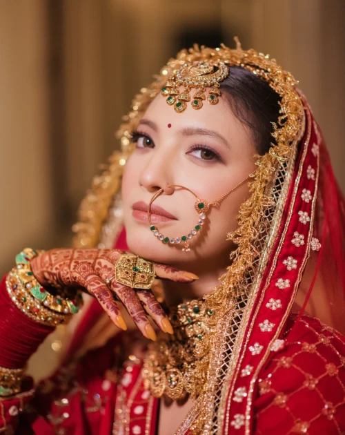 Bridal Portrait Dehradun Red Lehenga