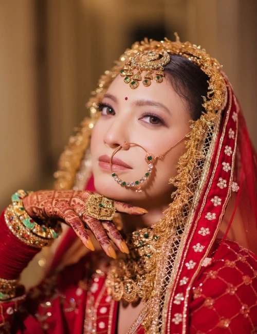 Bridal Portrait Dehradun Red Lehenga