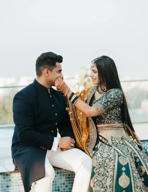 Engagement Couple Portrait Ethnic Outfit