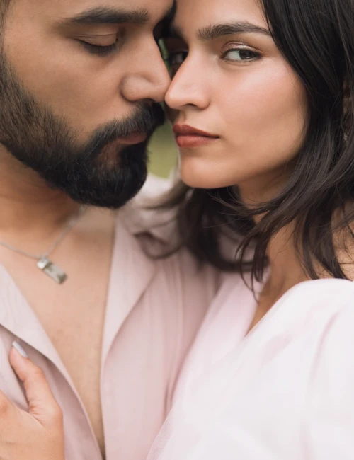 Close Up Romantic Couple Frame