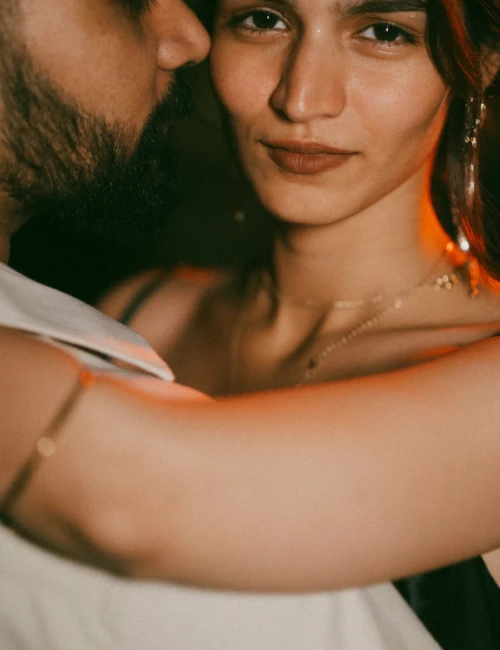 Intimate Proposal Couple Close Up Portrait