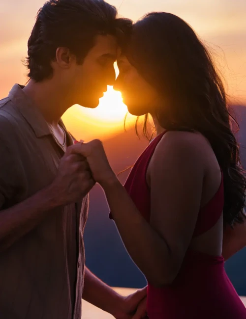 Sunset Couple Silhouette Uttarakhand Forest