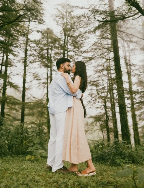 Pine Forest Pre Wedding Couple Portrait Uttarakhand