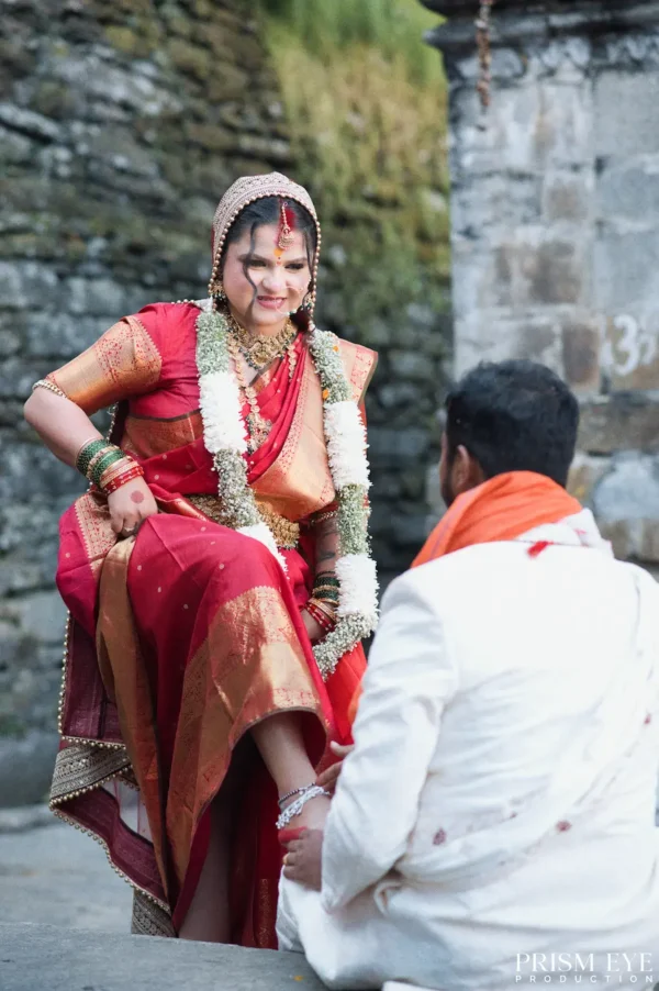 Wedding Photography in Guptkashi capturing a bride during a traditional wedding ceremony